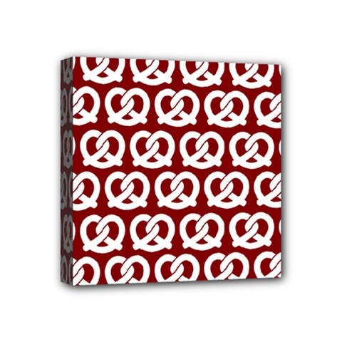 Red Pretzel Illustrations Pattern Mini Canvas 4  X 4  by GardenOfOphir