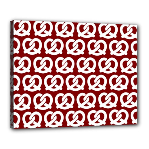 Red Pretzel Illustrations Pattern Canvas 20  X 16  by GardenOfOphir