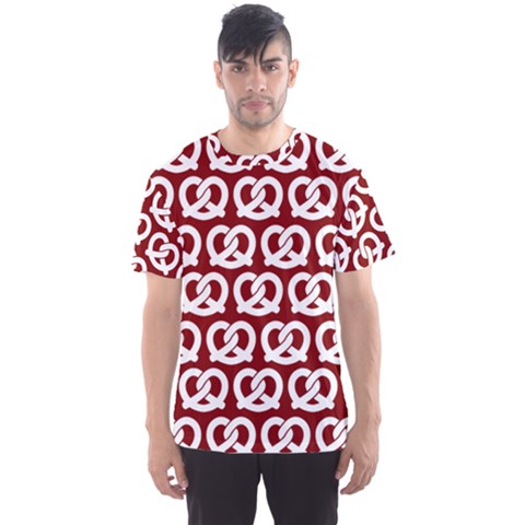 Red Pretzel Illustrations Pattern Men s Sport Mesh Tees by GardenOfOphir