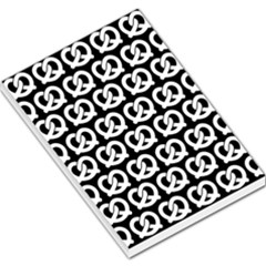 Black And White Pretzel Illustrations Pattern Large Memo Pads by GardenOfOphir