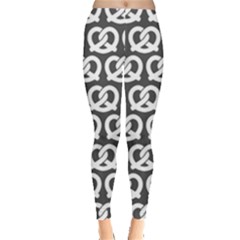 Gray Pretzel Illustrations Pattern Women s Leggings by GardenOfOphir