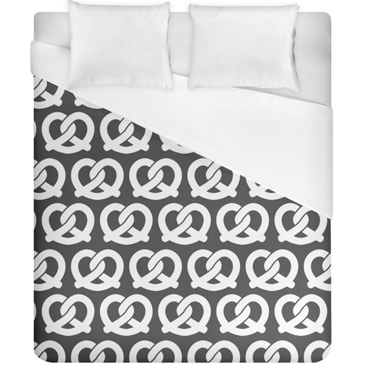 Gray Pretzel Illustrations Pattern Duvet Cover Single Side (Double Size)