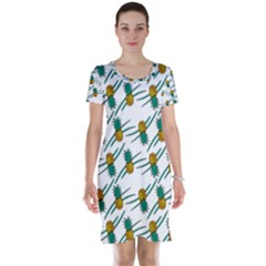 Pineapple Pattern Short Sleeve Nightdresses by Famous