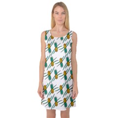 Pineapple Pattern Sleeveless Satin Nightdresses