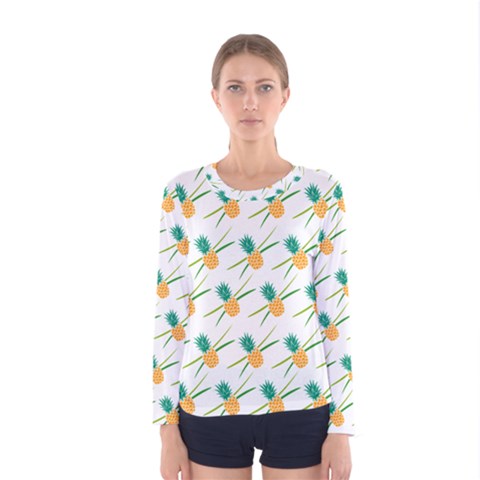 Pineapple Pattern 02 Women s Long Sleeve T-shirts by Famous