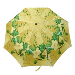 Wonderful Soft Yellow Flowers With Leaves Folding Umbrellas by FantasyWorld7