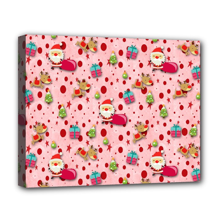 Red Christmas Pattern Deluxe Canvas 20  x 16  