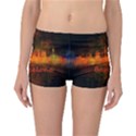 Barcelona City Dark Watercolor Skyline Reversible Boyleg Bikini Bottoms View1