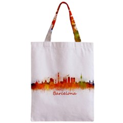 Barcelona City Art Zipper Classic Tote Bags by hqphoto