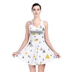 Pastel Random Triangles Modern Pattern Reversible Skater Dresses by Dushan