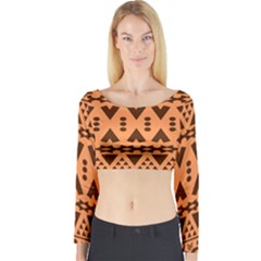 Tribal Print Hippie Pattern  Long Sleeve Crop Top