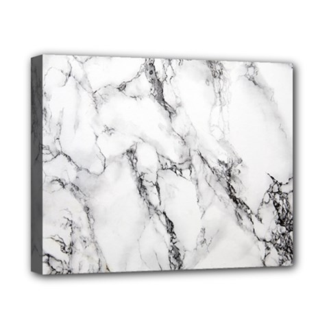 White Marble Stone Print Canvas 10  X 8  by Dushan