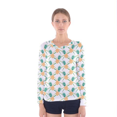 Pineapple Pattern 04 Women s Long Sleeve T-shirts by Famous