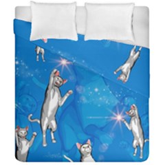 Funny, Cute Playing Cats With Stras Duvet Cover (double Size) by FantasyWorld7