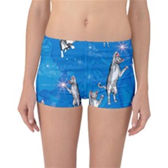 Funny, Cute Playing Cats With Stras Reversible Boyleg Bikini Bottoms by FantasyWorld7