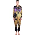 Lion Silhouette With Flame On Golden Shield Hooded Jumpsuit (Ladies)  View1