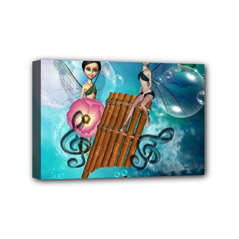 Music, Pan Flute With Fairy Mini Canvas 6  X 4  by FantasyWorld7