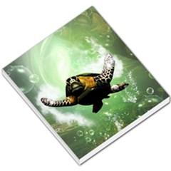 Beautiful Seaturtle With Bubbles Small Memo Pads by FantasyWorld7