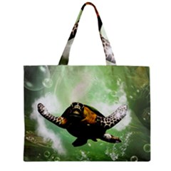 Beautiful Seaturtle With Bubbles Zipper Tiny Tote Bags by FantasyWorld7