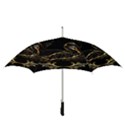 Wonderful Swan In Gold And Black With Floral Elements Straight Umbrellas View3