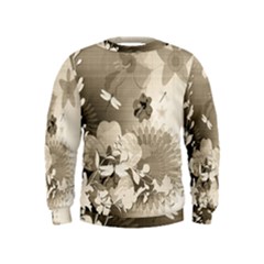 Vintage, Wonderful Flowers With Dragonflies Boys  Sweatshirts by FantasyWorld7