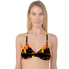 Beautiful Unicorn Silhouette In The Sunset Reversible Tri Bikini Tops by FantasyWorld7