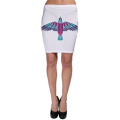 Stained Glass Bird Illustration  Bodycon Skirts by carocollins