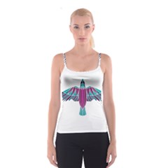 Stained Glass Bird Illustration  Spaghetti Strap Tops by carocollins