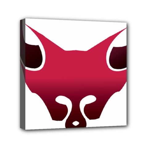 Fox Logo Red Gradient  Mini Canvas 6  X 6 