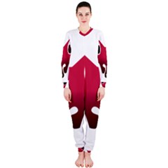 Fox Logo Red Gradient  Onepiece Jumpsuit (ladies)  by carocollins