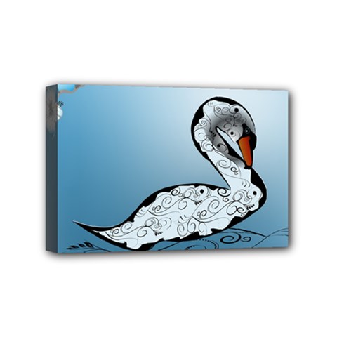 Wonderful Swan Made Of Floral Elements Mini Canvas 6  X 4  by FantasyWorld7