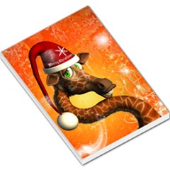 Funny Cute Christmas Giraffe With Christmas Hat Large Memo Pads