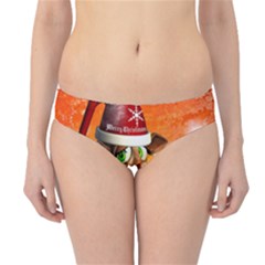 Funny Cute Christmas Giraffe With Christmas Hat Hipster Bikini Bottoms