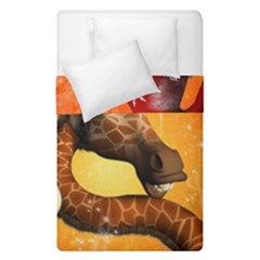 Funny Cute Christmas Giraffe With Christmas Hat Duvet Cover (Single Size)