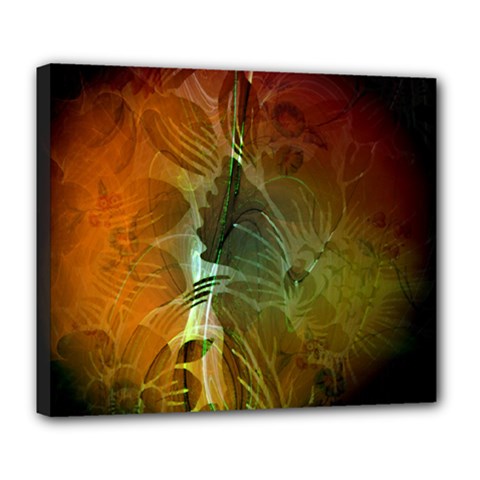 Beautiful Abstract Floral Design Deluxe Canvas 24  X 20  