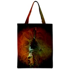 Beautiful Abstract Floral Design Zipper Classic Tote Bags by FantasyWorld7