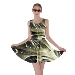 Awesome Glowing Lines With Beautiful Butterflies On Black Background Skater Dresses by FantasyWorld7
