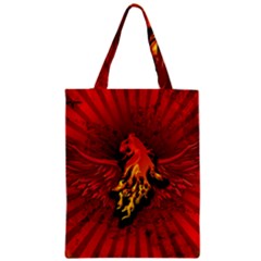 Lion With Flame And Wings In Yellow And Red Classic Tote Bags by FantasyWorld7