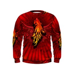 Lion With Flame And Wings In Yellow And Red Boys  Sweatshirts by FantasyWorld7