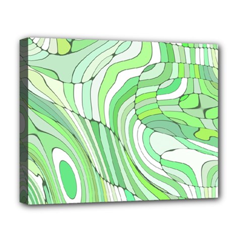 Retro Abstract Green Deluxe Canvas 20  X 16   by ImpressiveMoments