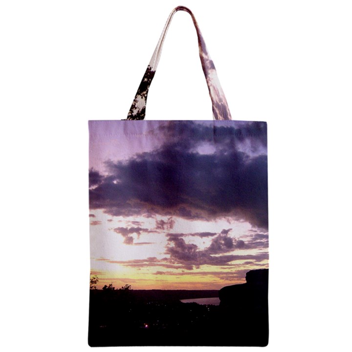  Sunset Over The Valley Zipper Classic Tote Bags