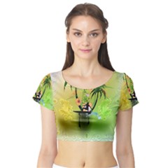 Short Sleeve Crop Top (tight Fit) by FantasyWorld7