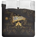 Music The Word With Wonderful Decorative Floral Elements In Gold Duvet Cover (King Size) View1