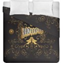 Music The Word With Wonderful Decorative Floral Elements In Gold Duvet Cover (King Size) View2