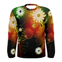 Awesome Flowers In Glowing Lights Men s Long Sleeve T-shirts by FantasyWorld7