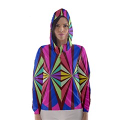 Rays In Retro Colors Hooded Wind Breaker (women) by LalyLauraFLM