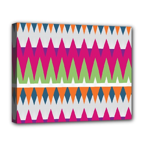 Chevron Pattern Deluxe Canvas 20  X 16  (stretched) by LalyLauraFLM