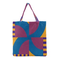 Blue Flower Grocery Tote Bag by LalyLauraFLM