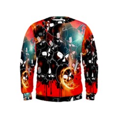 Black Skulls On Red Background With Sword Boys  Sweatshirts by FantasyWorld7