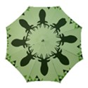 Modern Geometric Black And Green Christmas Deer Golf Umbrellas View1